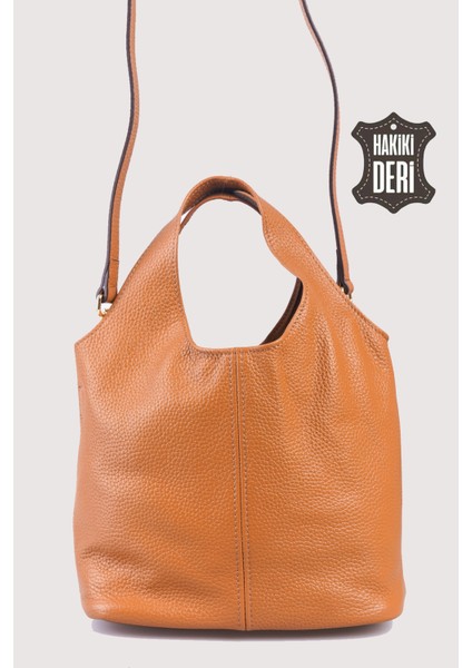Hakiki Deri Kadın El Çantası Taba SMR9200 modelleri