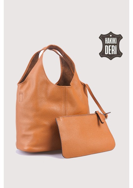 Hakiki Deri Kadın El Çantası Taba SMR9200 fırsatları