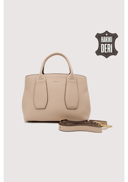 Hakiki Deri Kadın El Çantası Pudra SMR9226 fırsatları