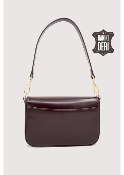 Hakiki Deri Rugan Kadın Kol Çantası Bordo SMR9375 modelleri