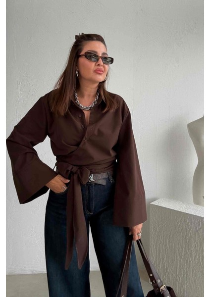 Kahverengi Kuşaklı Gömlek