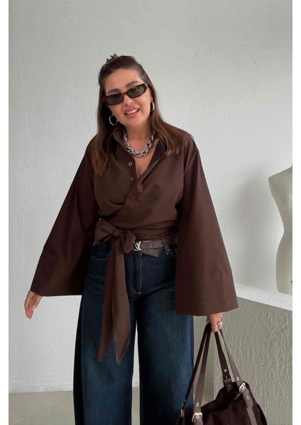 Kahverengi Kuşaklı Gömlek fiyatları