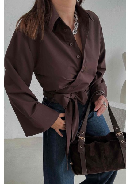 Kahverengi Kuşaklı Gömlek