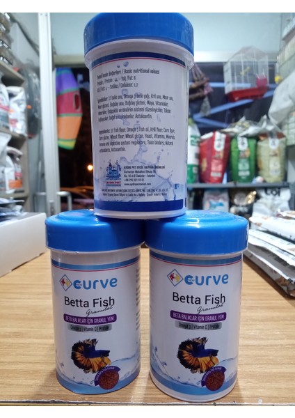 Betta Fish Granül Balık Yemi 100 ml 3 Paket fiyatları
