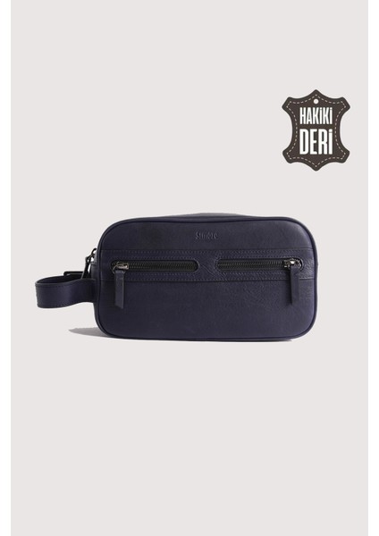 Hakiki Deri Erkek Takım Çantası Lacivert SMR8518