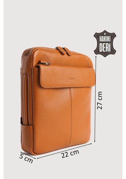 Hakiki Deri Erkek El Çantası Taba SMR9280 fiyatları