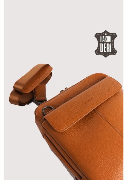 Hakiki Deri Erkek El Çantası Taba SMR9280 indirimleri