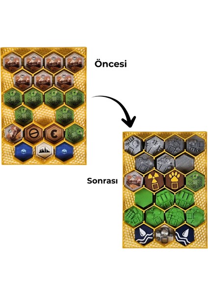 Masa Oyunu Aksesuarı - Terraforming Mars Oyunu Uyumlu Özel Tasarım Karo Seti