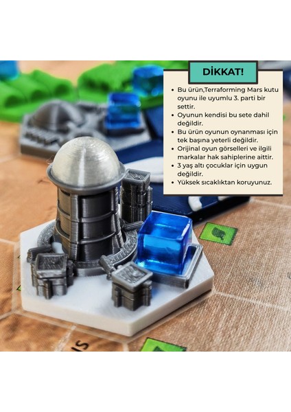 Masa Oyunu Aksesuarı - Terraforming Mars Oyunu Uyumlu Özel Tasarım Karo Seti