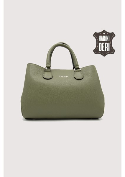 Hakiki Deri Yeşil Kadın Kol Çantası Uzun Askılı SMR7666