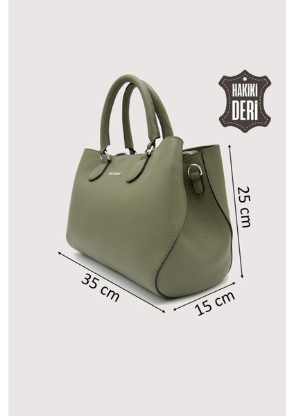 Hakiki Deri Yeşil Kadın Kol Çantası Uzun Askılı SMR7666 modelleri