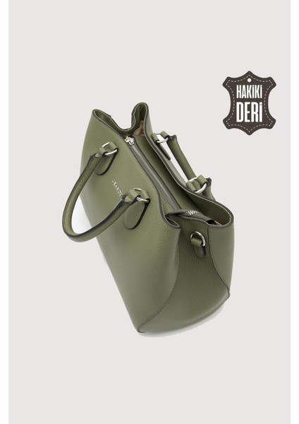 Hakiki Deri Yeşil Kadın Kol Çantası Uzun Askılı SMR7666 indirimleri