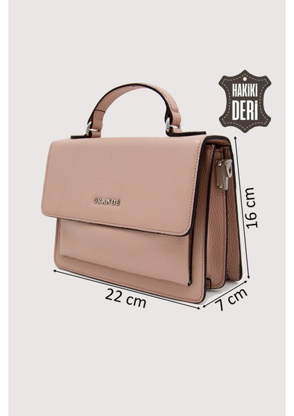 Hakiki Deri Kadın El Çantası Pudra SMR9022 fiyatları