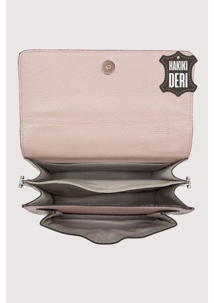 Hakiki Deri Kadın El Çantası Pudra SMR9022 indirimleri
