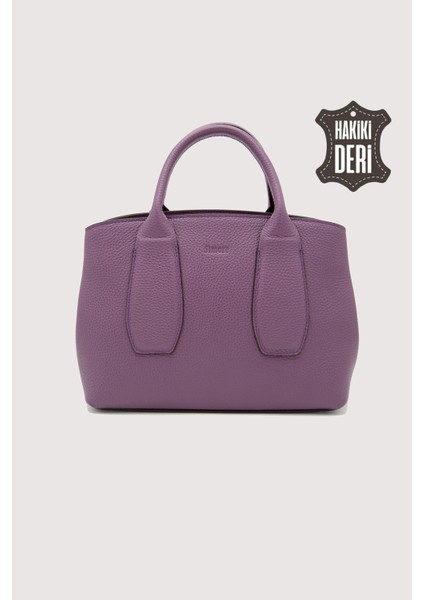 Hakiki Deri Kadın El Çantası Mürdüm SMR9226