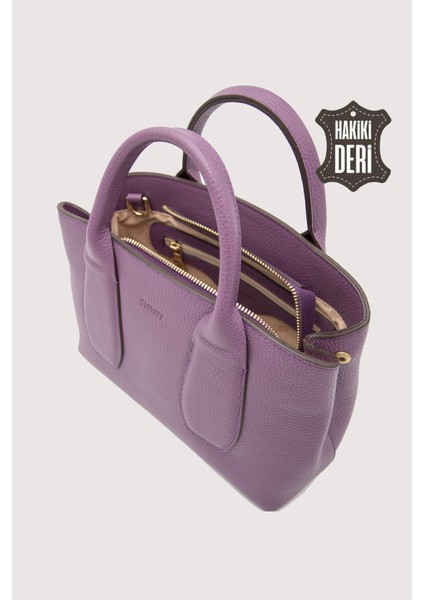 Hakiki Deri Kadın El Çantası Mürdüm SMR9226