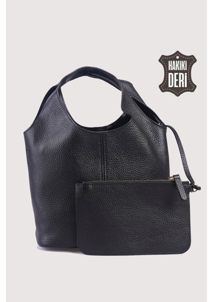 Hakiki Deri Kadın El Çantası Siyah SMR9200 modelleri