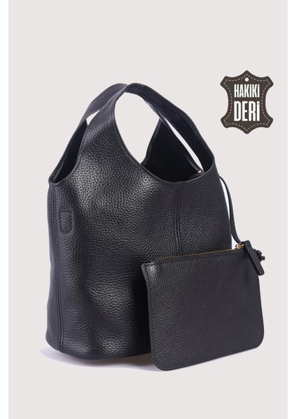 Hakiki Deri Kadın El Çantası Siyah SMR9200 fırsatları