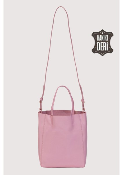 Hakiki Deri Kadın El Çantası Pembe SMR8751 modelleri