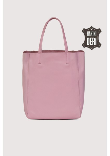 Hakiki Deri Kadın El Çantası Pembe SMR8751