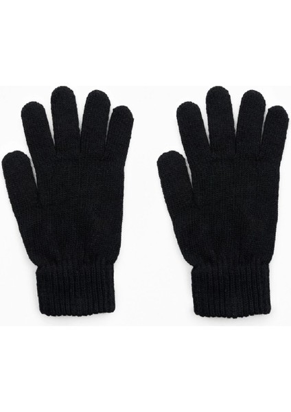 Erkek Örgü Eldiven Siyah Standart
