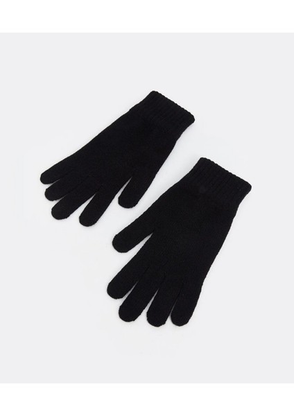 Erkek Örgü Eldiven Siyah Standart