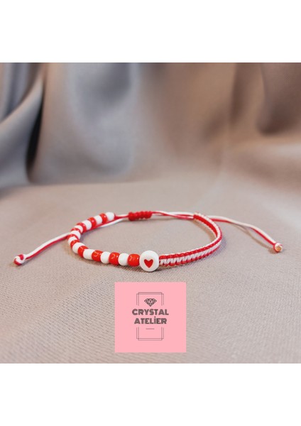 Samsunspor Kalpli Boncuk Makrome Taraftar Bileklik – Unisex El Yapımı Ayarlanabilir Kırmızı Beyaz - Samsunspor Bileklik - Makrome Bileklik - Kırmızı Beyaz Bileklik - Taraftar Bileklik