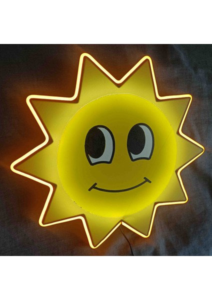 Neon LED Işıklı Güneş Emoji Pop Art fiyatları