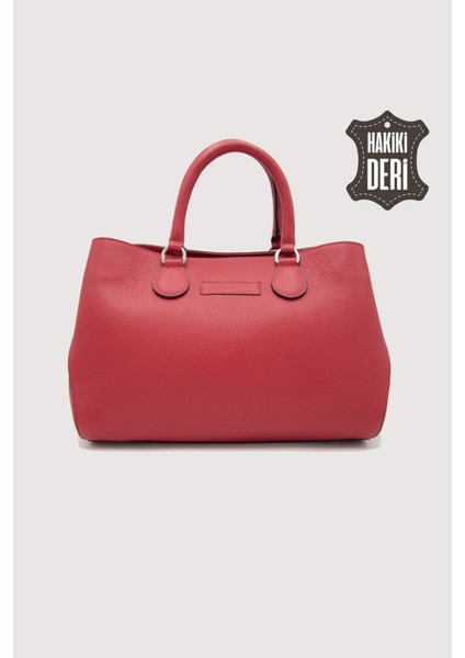 Hakiki Deri Kırmızı Kadın Kol Çantası Uzun Askılı SMR7666