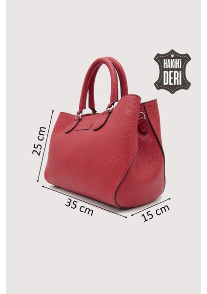 Hakiki Deri Kırmızı Kadın Kol Çantası Uzun Askılı SMR7666 modelleri