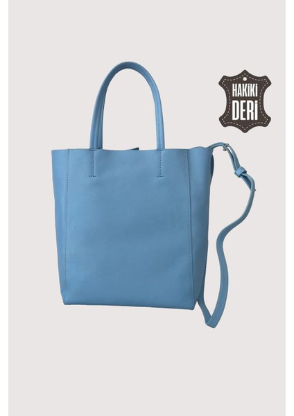 Hakiki Deri Kadın El Çantası Mavi SMR8751 modelleri