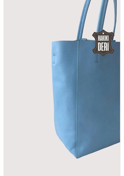 Hakiki Deri Kadın El Çantası Mavi SMR8751 fırsatları