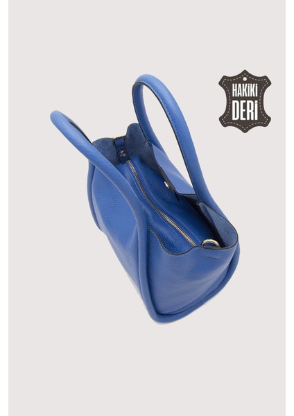Hakiki Deri Kadın Organizerlı El Çantası Mavi SMR9206 indirimleri