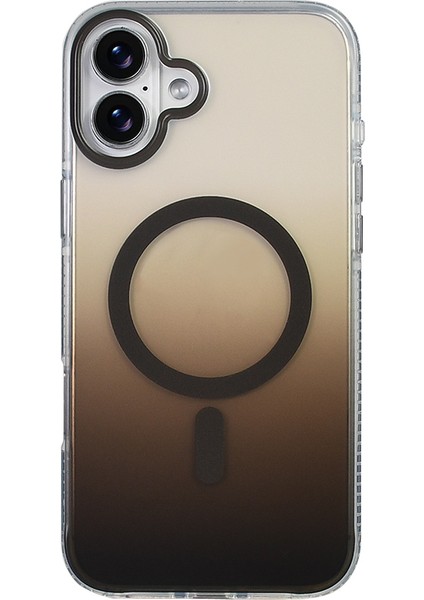 iPhone 16 Kılıf M-Safe Şarj Özellikli Transparan Renk Geçişli Mkst Toros Kapak - Rose Pembe indirimleri