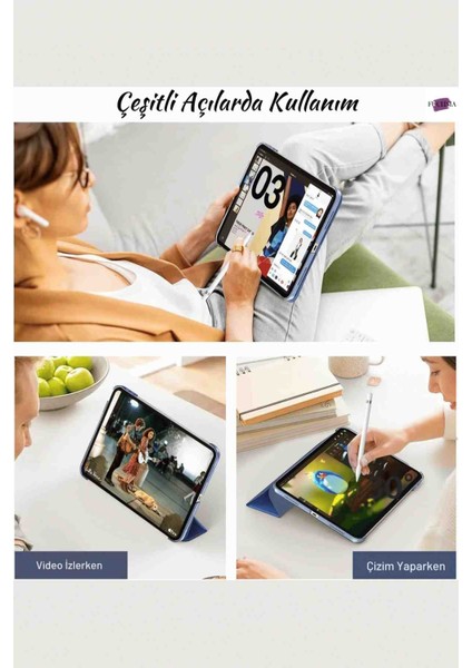 Galaxy Tab S10 Fe Uyumlu 10.9" Katlanabilen Standlı Smart Cover Akıllı Tablet Kılıfı