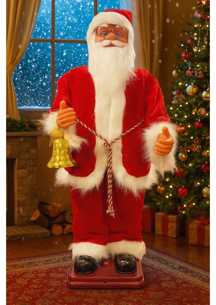 Yılbaşı 120CM Hareketli Noel Baba Şarkı Söyler