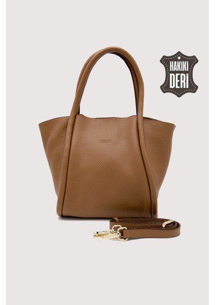 Hakiki Deri Kadın Organizerlı El Çantası Taba SMR9206 fırsatları