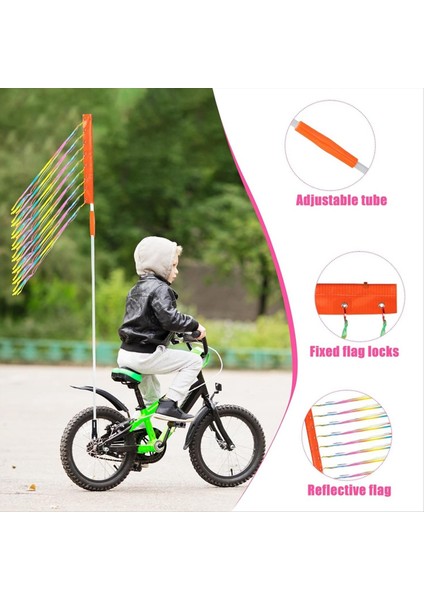 Güvenli Yansıtıcı Uyarı Bayrağı Için Direkli Ayarlanabilir Bisiklet Bayrağı (Yurt Dışından) indirimleri