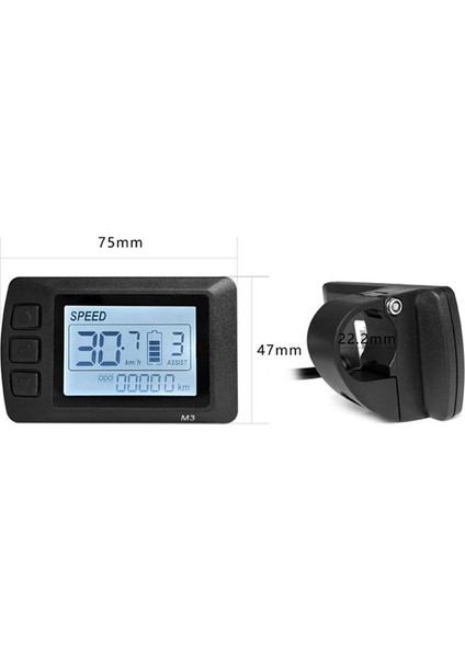 E-Bisiklet Için Ebike Lcd-M3 Ekran 24/36/48V Sm Konnektör Ekranı (Yurt Dışından) modelleri