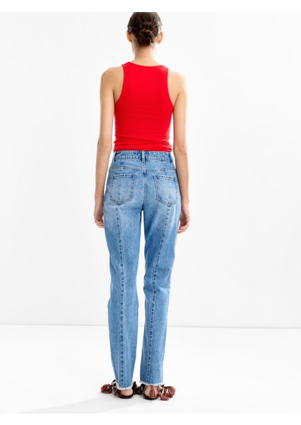 Yıkanmış Efektli Denim Pantolon fırsatları