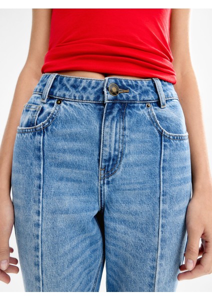 Yıkanmış Efektli Denim Pantolon indirimleri