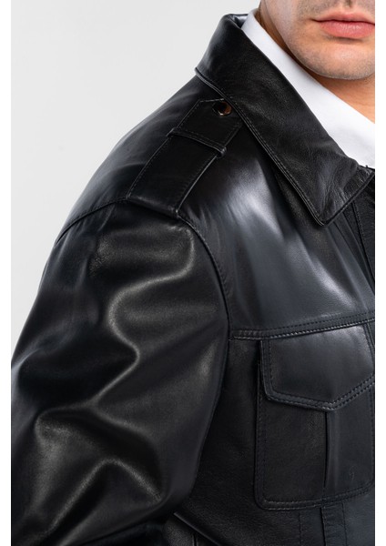 Erkek Hakiki Deri Siyah Deri Mont 415 ER-330 Erk Dr Mont SK24/25 Sıyah Dr indirimleri