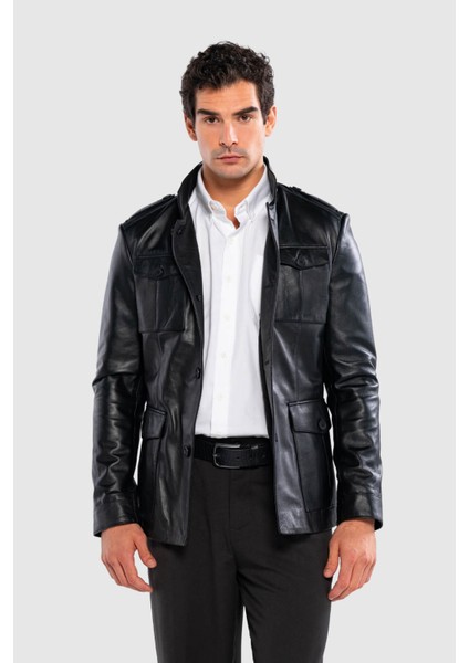 Erkek Hakiki Deri Siyah Deri Mont 415 K-757 Erk Dr Mont SK24/25 Sıyah Dr