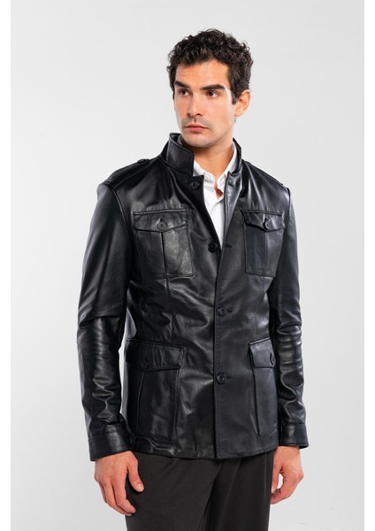 Erkek Hakiki Deri Siyah Deri Mont 415 K-757 Erk Dr Mont SK24/25 Sıyah Dr fırsatları