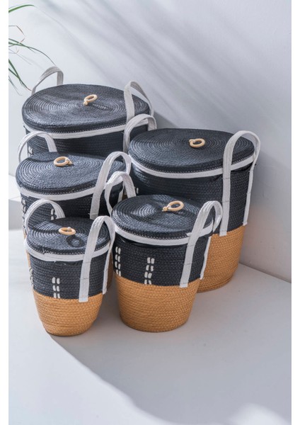 Lora Hasır 5 Li Çok Amaçlı Sepet Seti