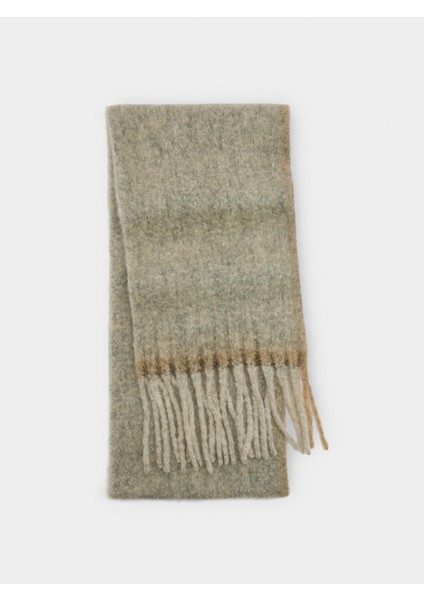 Saçaklı Yün Karışımlı Eşarp