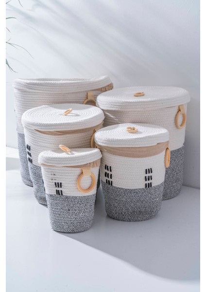 Vera Hasır 5 Li Çok Amaçlı Sepet Seti