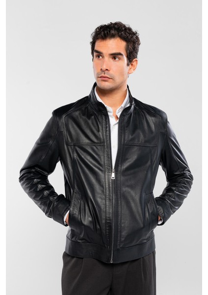 Erkek Hakiki Deri Siyah Deri Mont 415 K-133 Erk Derı Mont Sıyah Zıg fırsatları