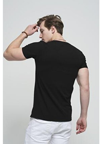 Ftx Slim Fit Erkek Basic Tişört Bisiklet Yaka Pamuklu Kumaş L Beden