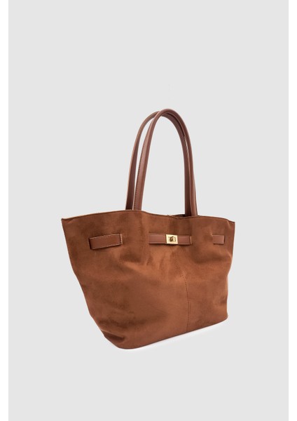 Ferny Kemer, Toka ve Dikiş Detaylı Süet Kol ve Omuz Çantası Kahverengi fiyatları